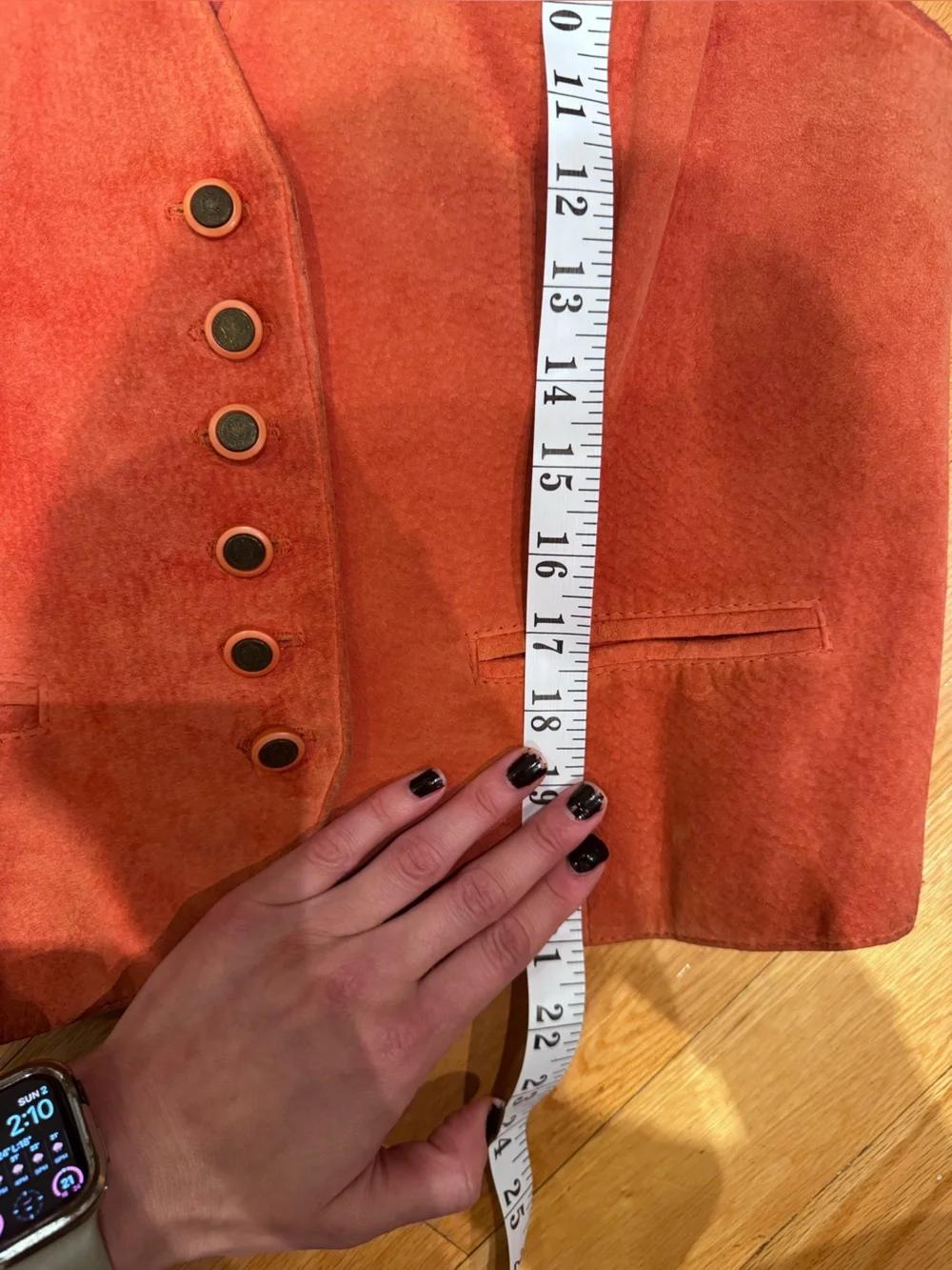 Vintage 1970s Union Made Bagatelle Canada Suede Leather Vest Rust - Picture 9 of 10
